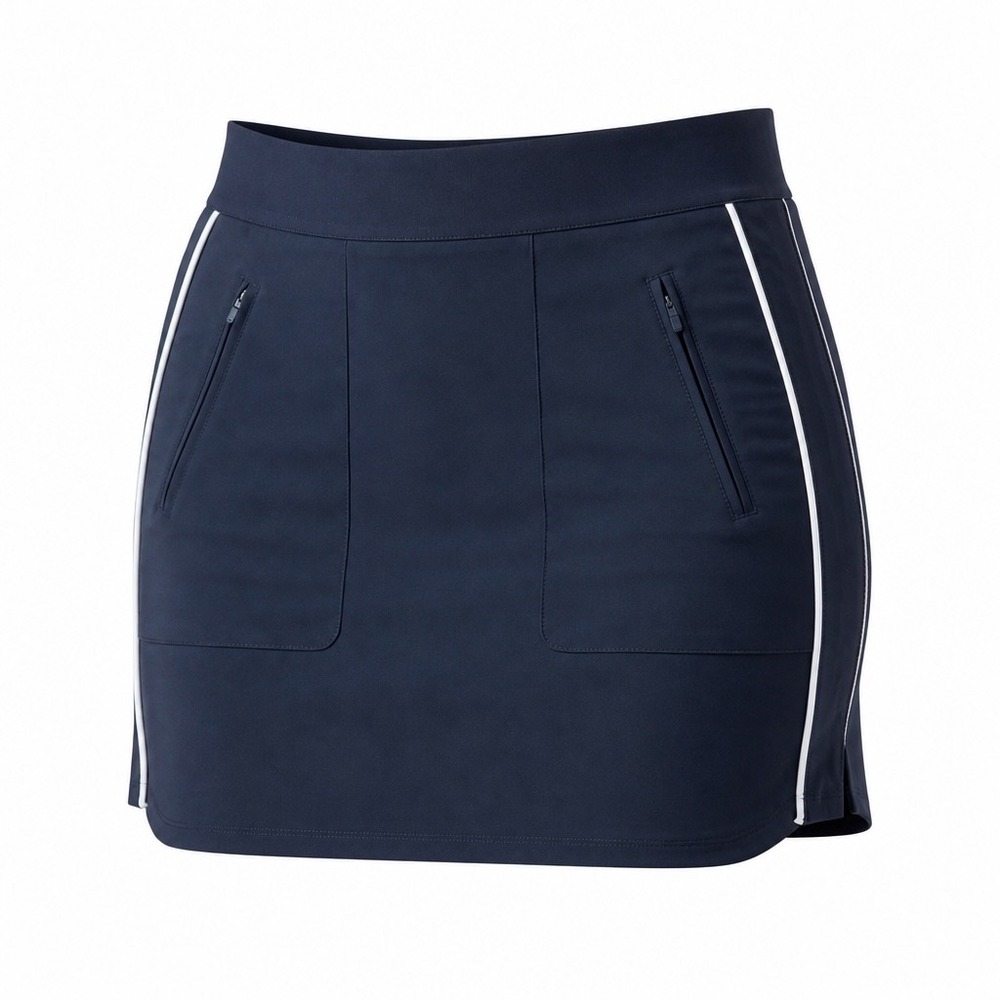 Belyn Key Sport Skort Onyx Black White Stripe Golf Tennis Skirt BSK0010-ONX M